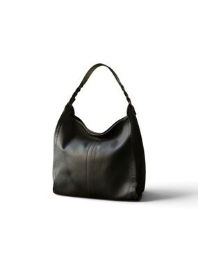 Lucky Brand pebbled Classic Black Leather Hobo Bag